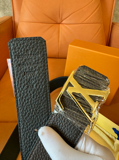 Louis Vuitton LV Initiales Belt Black Leather