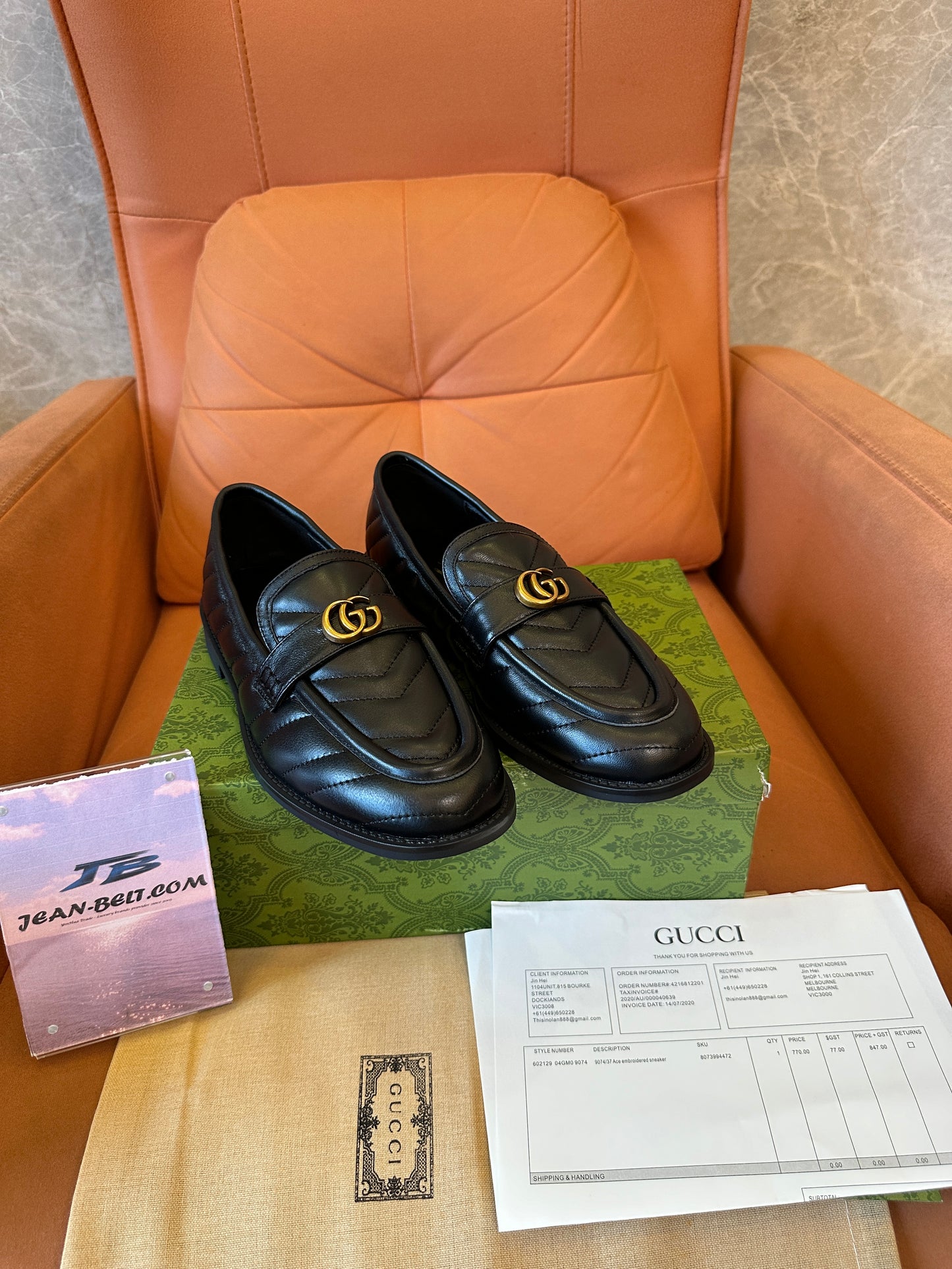 Gucci GG Marmont Black Quilted Leather Loafers