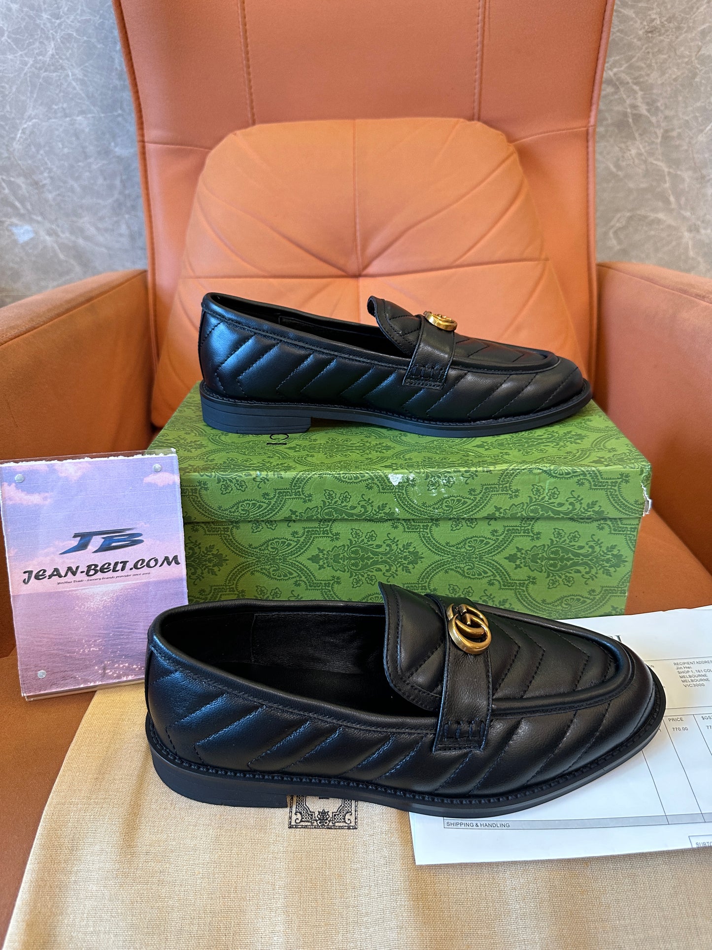 Gucci GG Marmont Black Quilted Leather Loafers