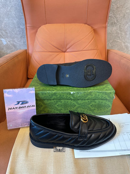 Gucci GG Marmont Black Quilted Leather Loafers