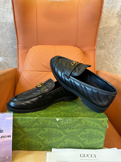 Gucci GG Marmont Black Quilted Leather Loafers