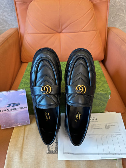 Gucci GG Marmont Black Quilted Leather Loafers