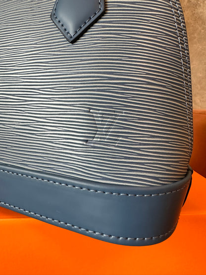 Louis Vuitton Alma BB Épi Leather Bag with Wide Strap - Blue