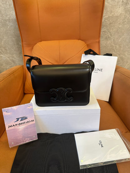 Celine Teen Triomphe Bag in Smooth Calfskin Black