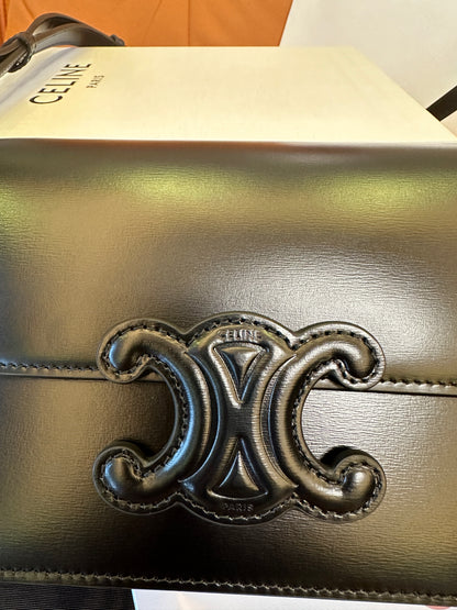 Celine Teen Triomphe Bag in Smooth Calfskin Black
