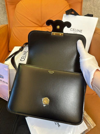 Celine Teen Triomphe Bag in Smooth Calfskin Black