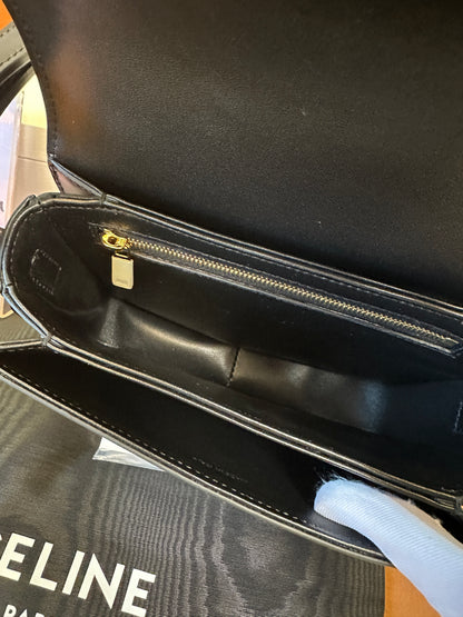 Celine Teen Triomphe Bag in Smooth Calfskin Black
