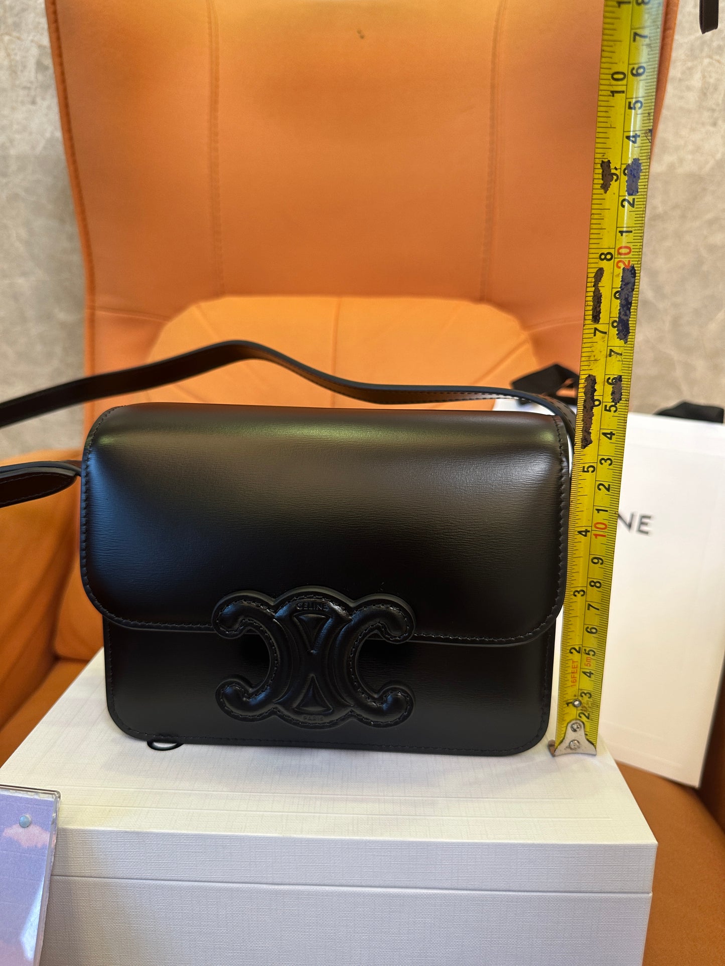 Celine Teen Triomphe Bag in Smooth Calfskin Black