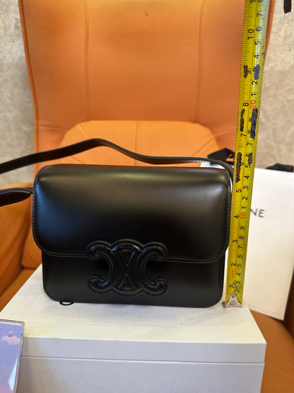 Celine Teen Triomphe Bag in Smooth Calfskin Black