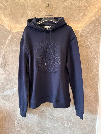 Sudadera con capucha y anagrama de Loewe – azul marino