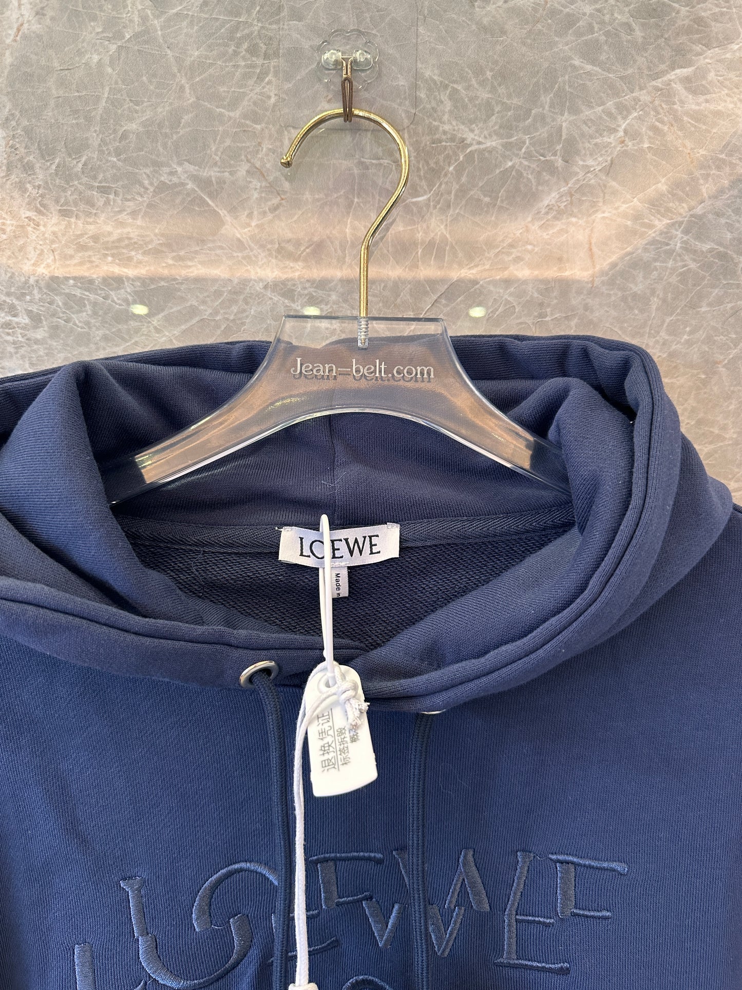 Sudadera con capucha y anagrama de Loewe – azul marino