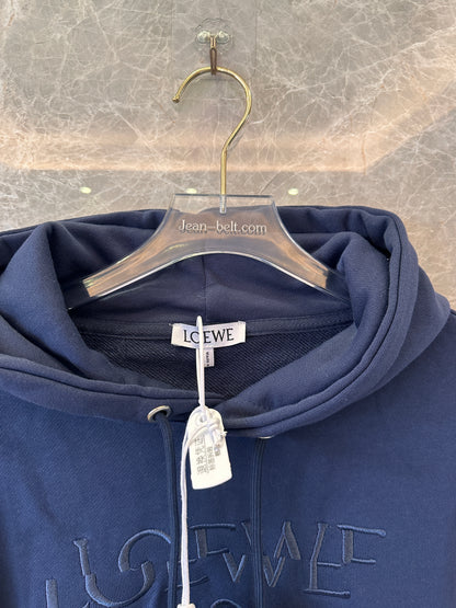 Sudadera con capucha y anagrama de Loewe – azul marino
