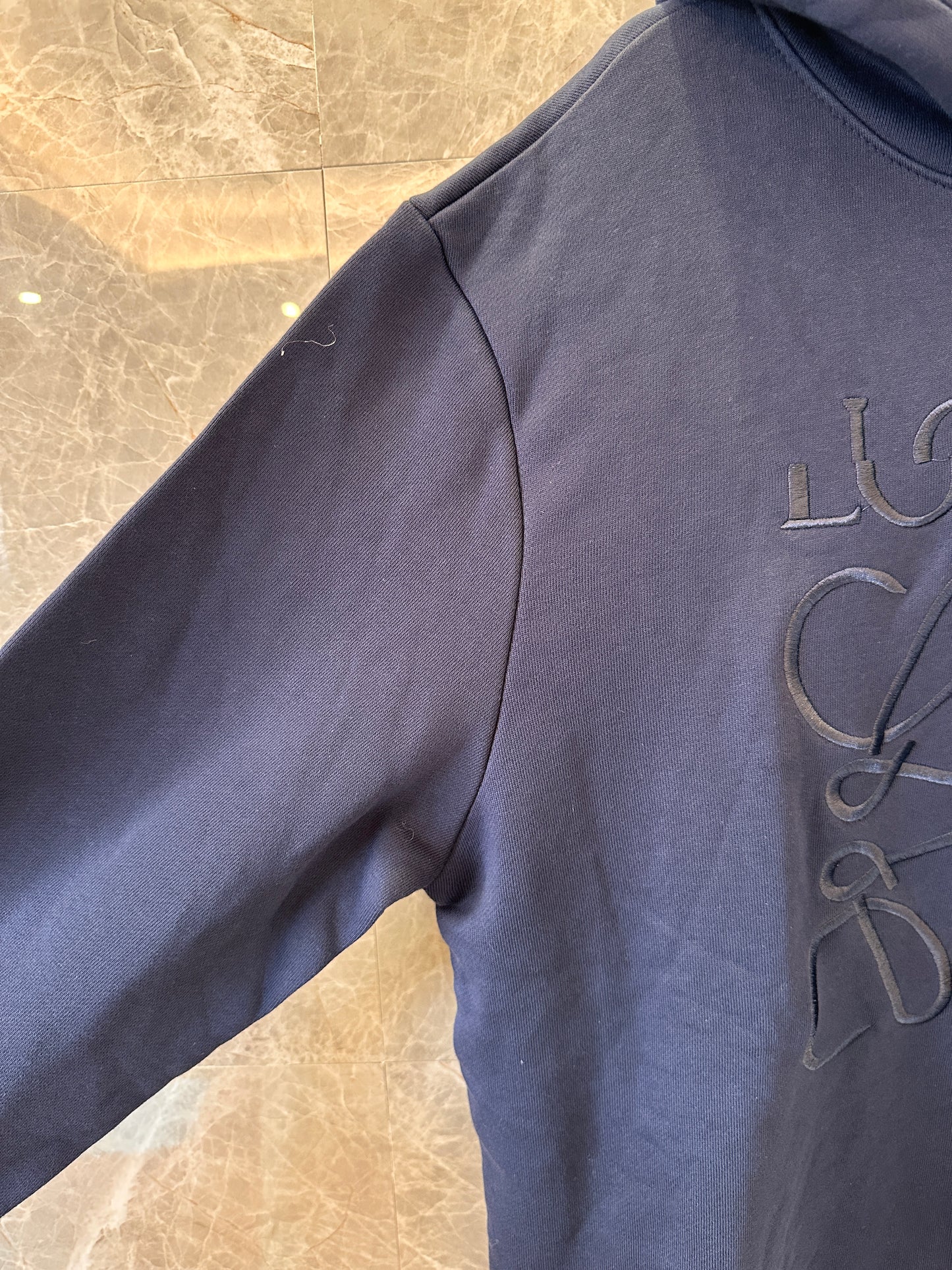 Sudadera con capucha y anagrama de Loewe – azul marino