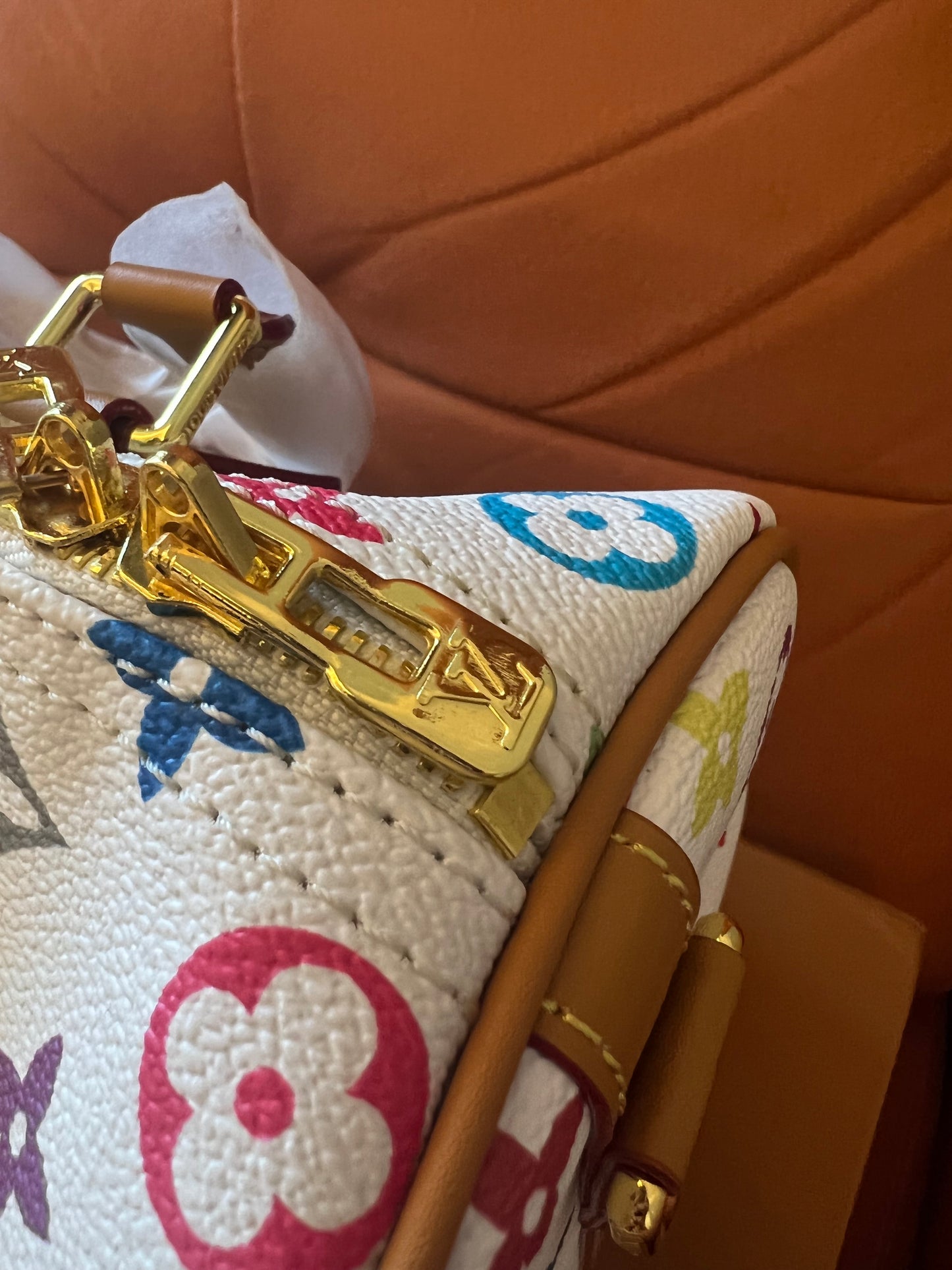 Louis Vuitton White Rainbow Monogram Canvas Leather Speedy 30 Shoulder Bag