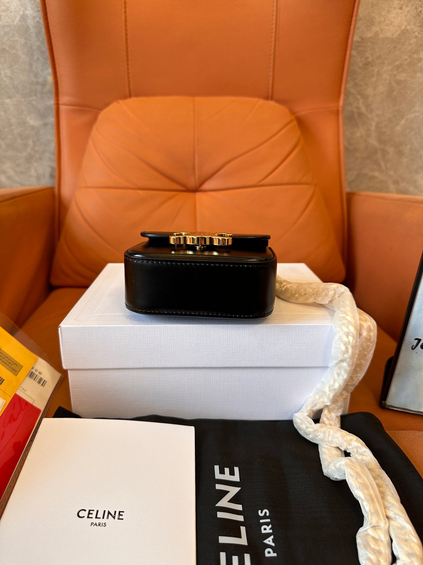 Celine Triomphe Mini Shoulder Bag - Black