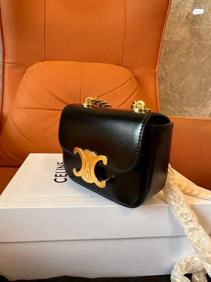 Celine Triomphe Mini Shoulder Bag - Black