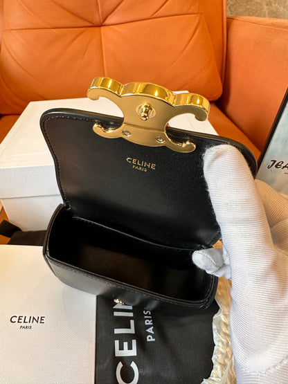 Celine Triomphe Mini Shoulder Bag - Black