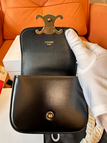 Celine Triomphe Mini Shoulder Bag - Black