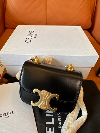 Celine Triomphe Mini Shoulder Bag - Black