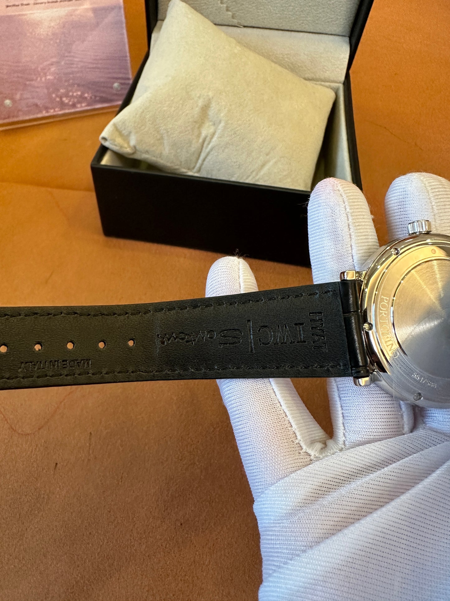 IWC Portofino Automatic Watch with Sunburst Blue Dial and Diamond Bezel