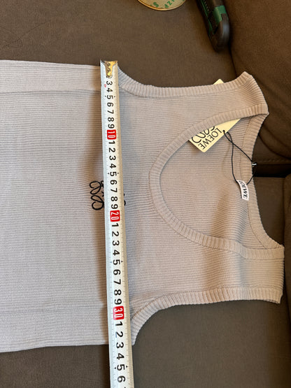 Loewe ribbed tank top with Anagram embroidery