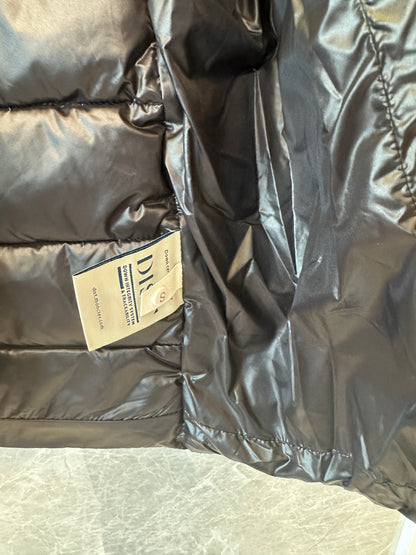 Moncler Knit Sleeve Down Jacket with Hood in Black