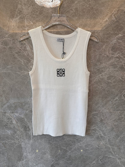 Loewe ribbed tank top with Anagram embroidery