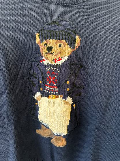 Suéter de malha de urso Polo Ralph Lauren em azul marinho