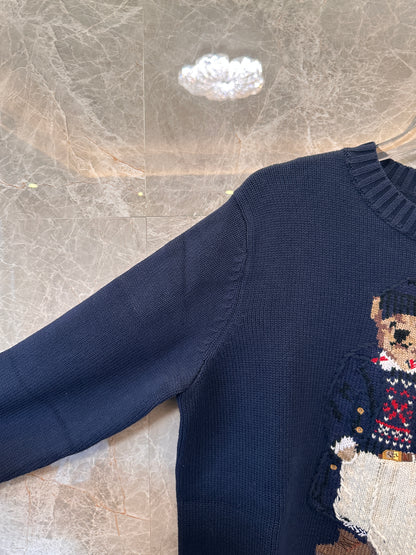 Suéter de malha de urso Polo Ralph Lauren em azul marinho