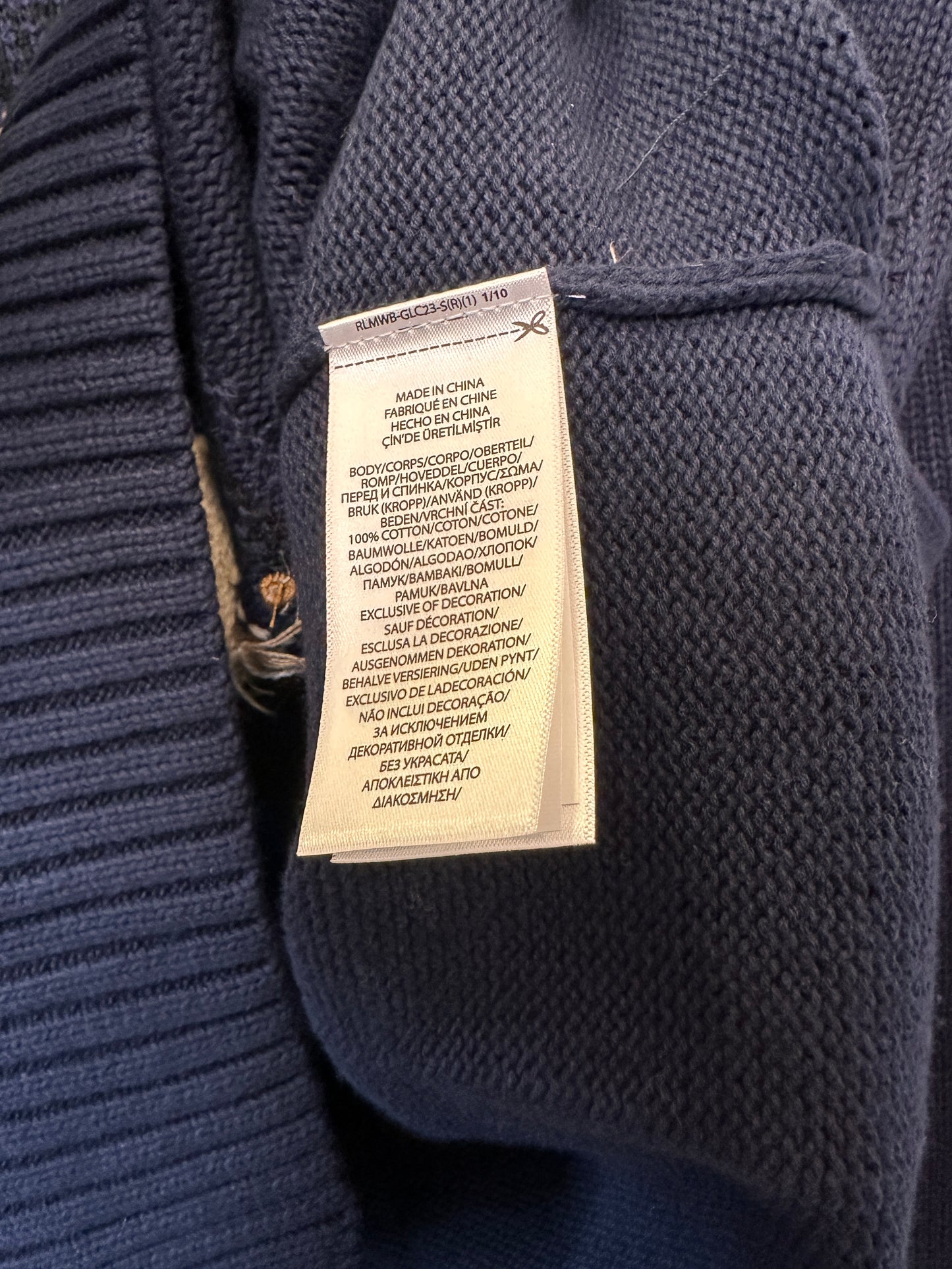 Suéter de malha de urso Polo Ralph Lauren em azul marinho