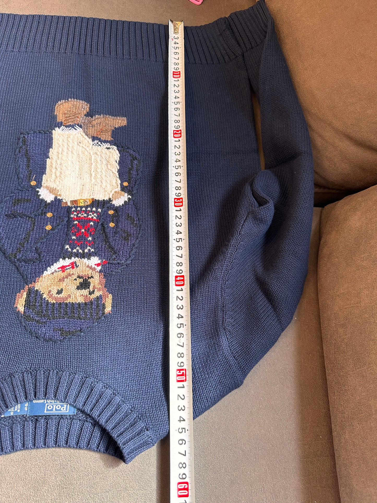 Suéter de malha de urso Polo Ralph Lauren em azul marinho