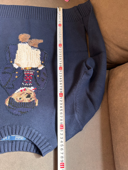 Suéter de malha de urso Polo Ralph Lauren em azul marinho