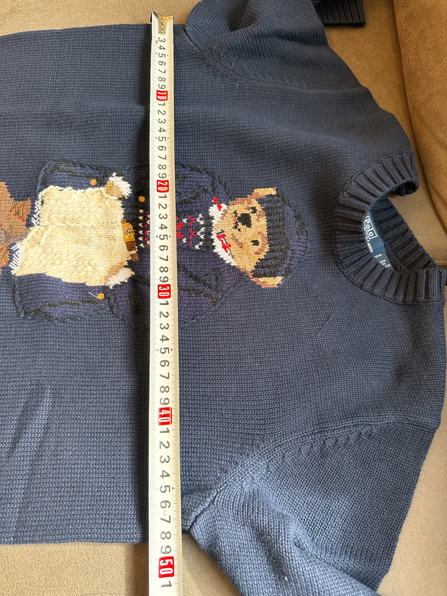 Suéter de malha de urso Polo Ralph Lauren em azul marinho
