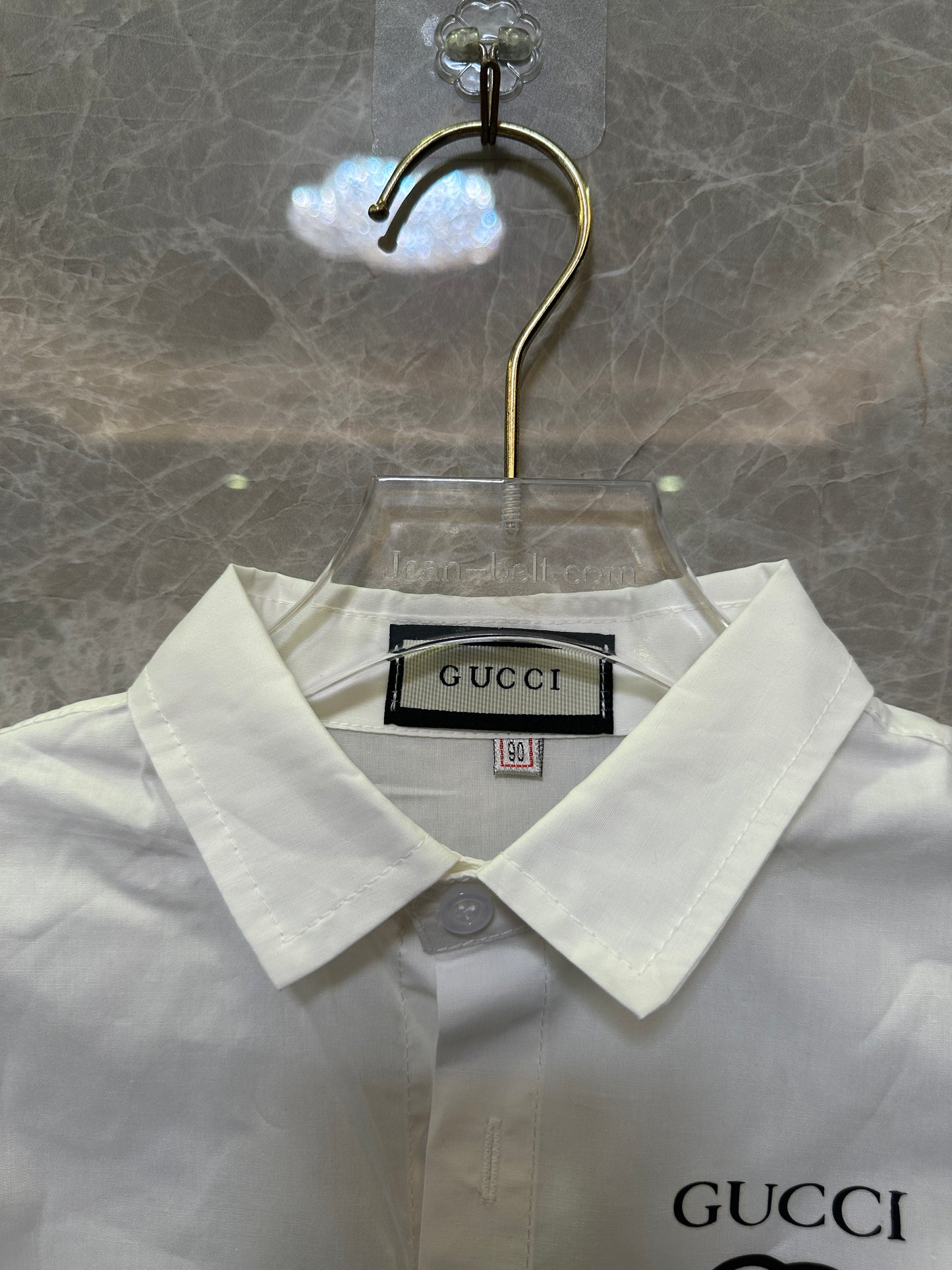 Gucci Kids Camisa Branca de Algodão com Logótipo