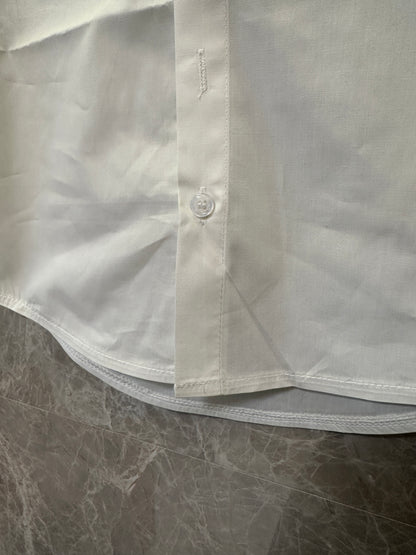 Gucci Kids Camisa Branca de Algodão com Logótipo