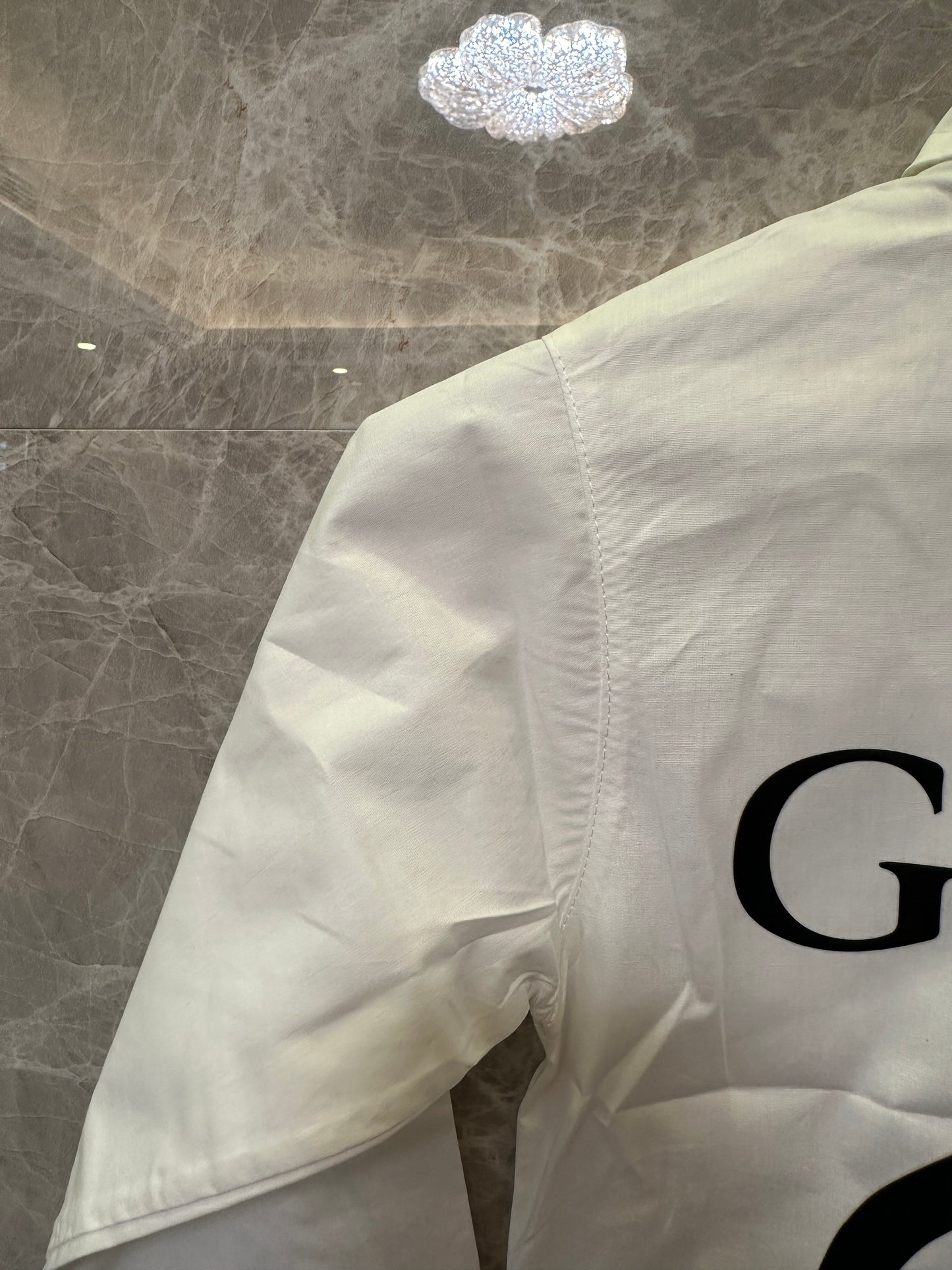 Gucci Kids Camisa Branca de Algodão com Logótipo