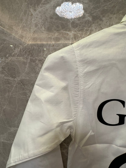 Gucci Kids Camisa Branca de Algodão com Logótipo