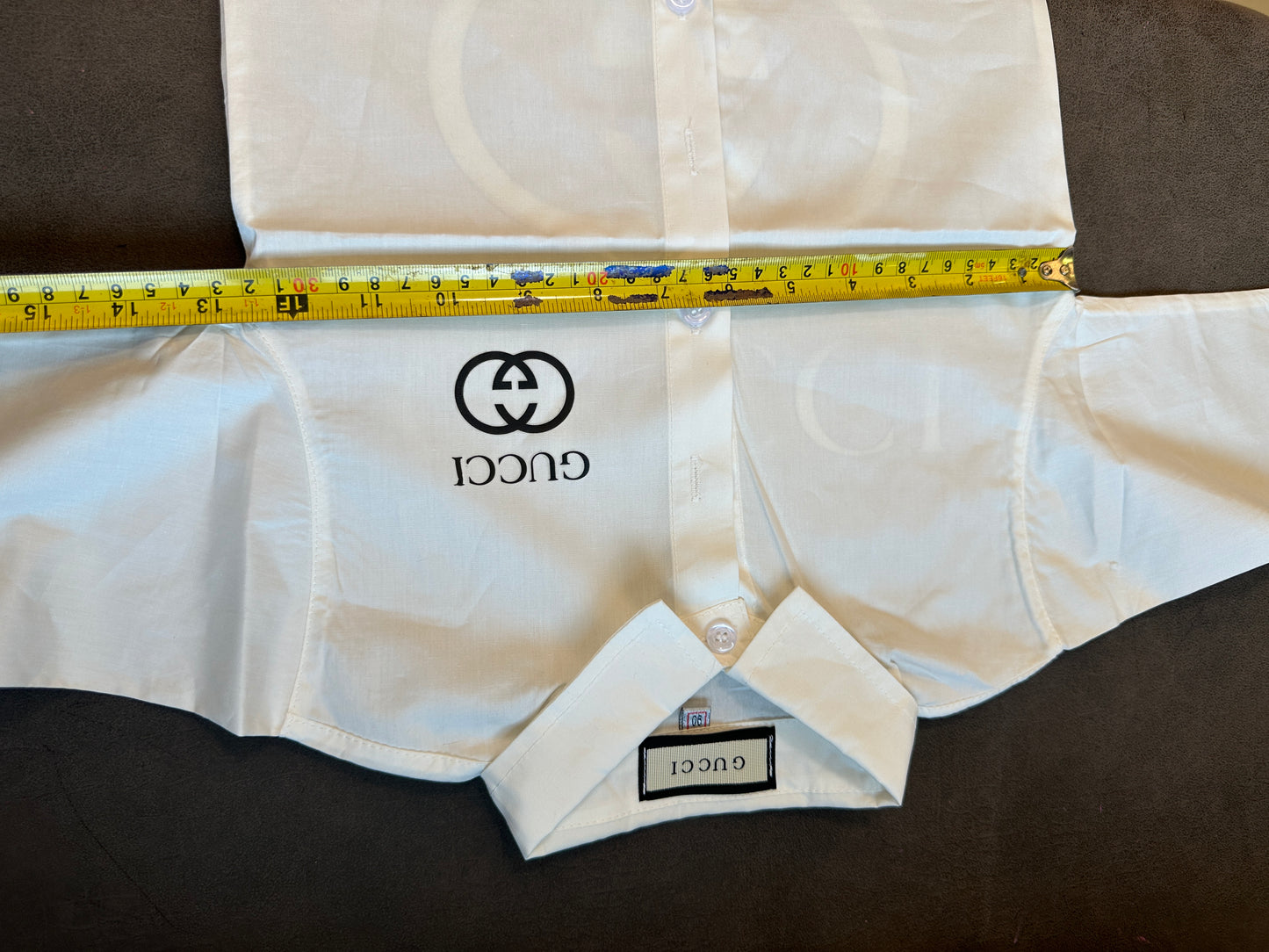 Gucci Kids Camisa Branca de Algodão com Logótipo