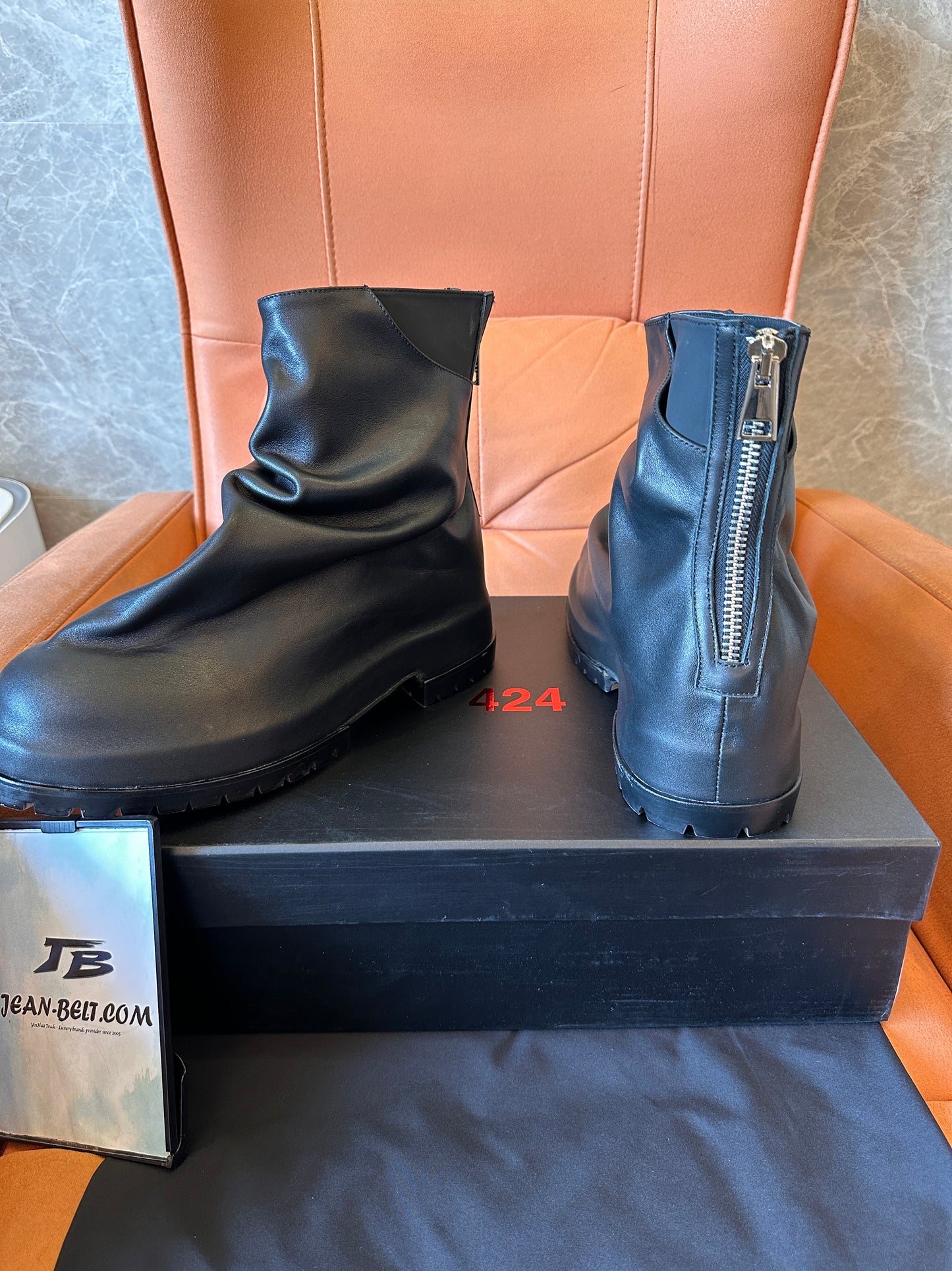 Botines de cuero negro de Rick Owens