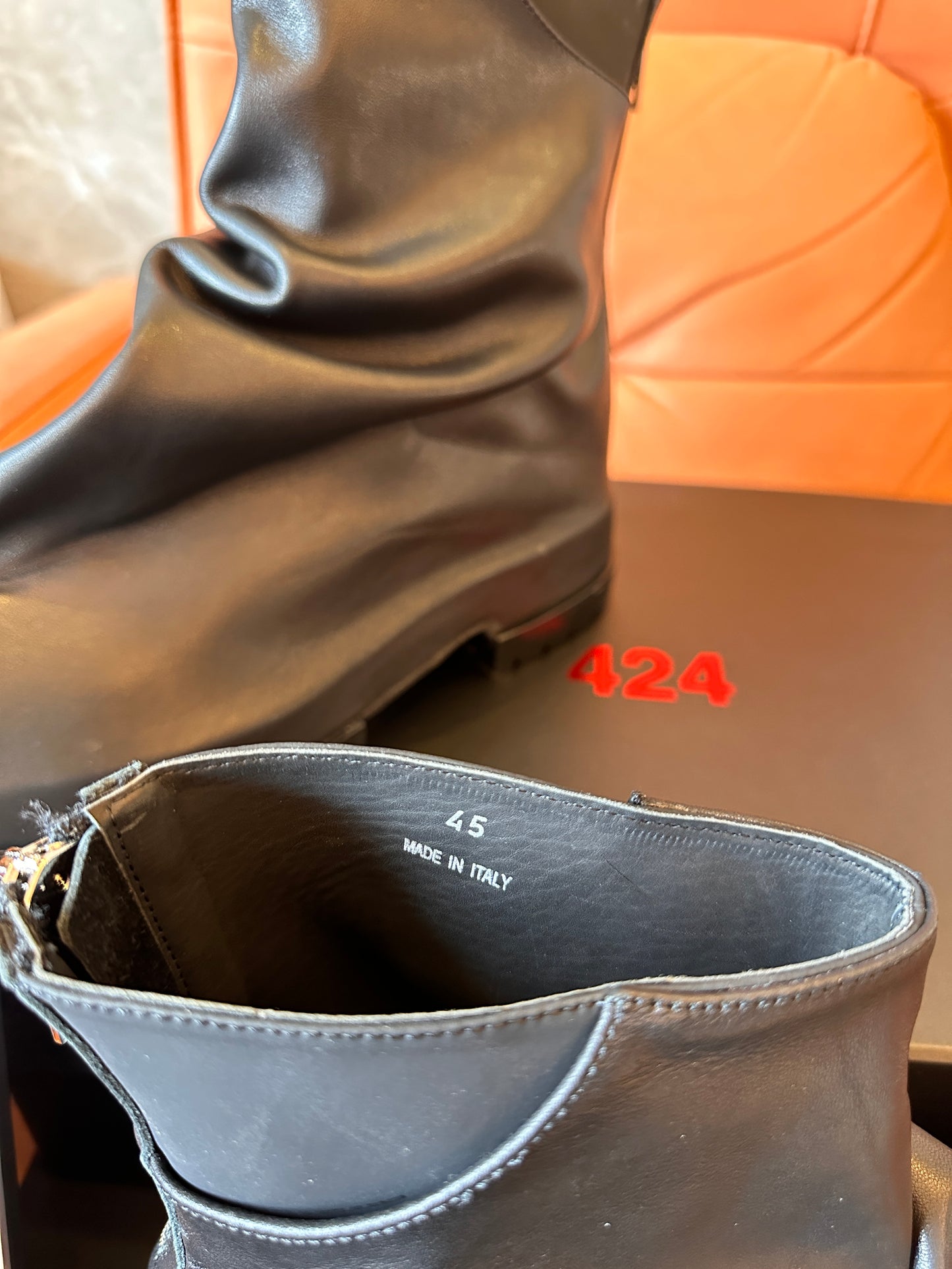 Botines de cuero negro de Rick Owens