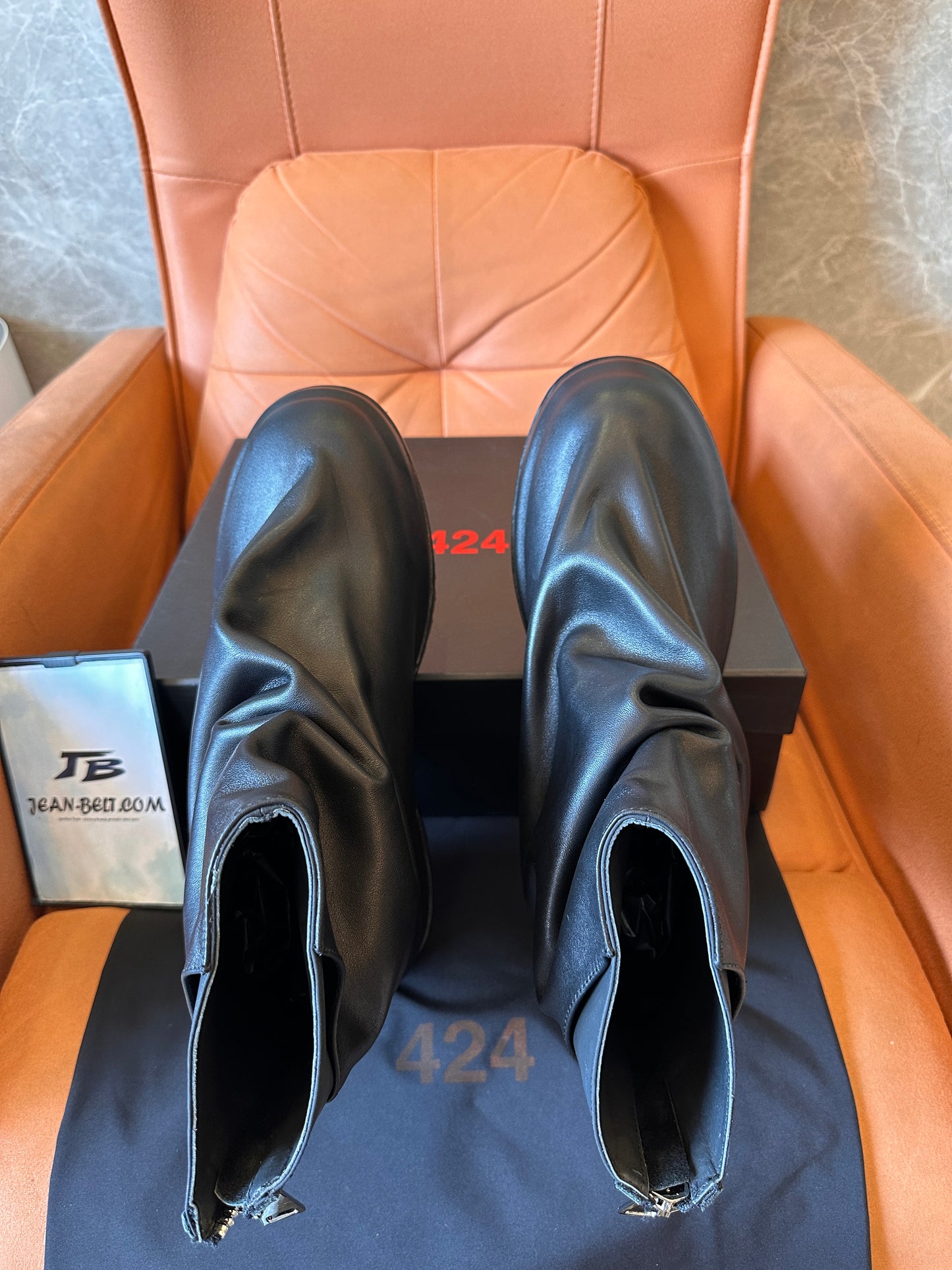Botines de cuero negro de Rick Owens