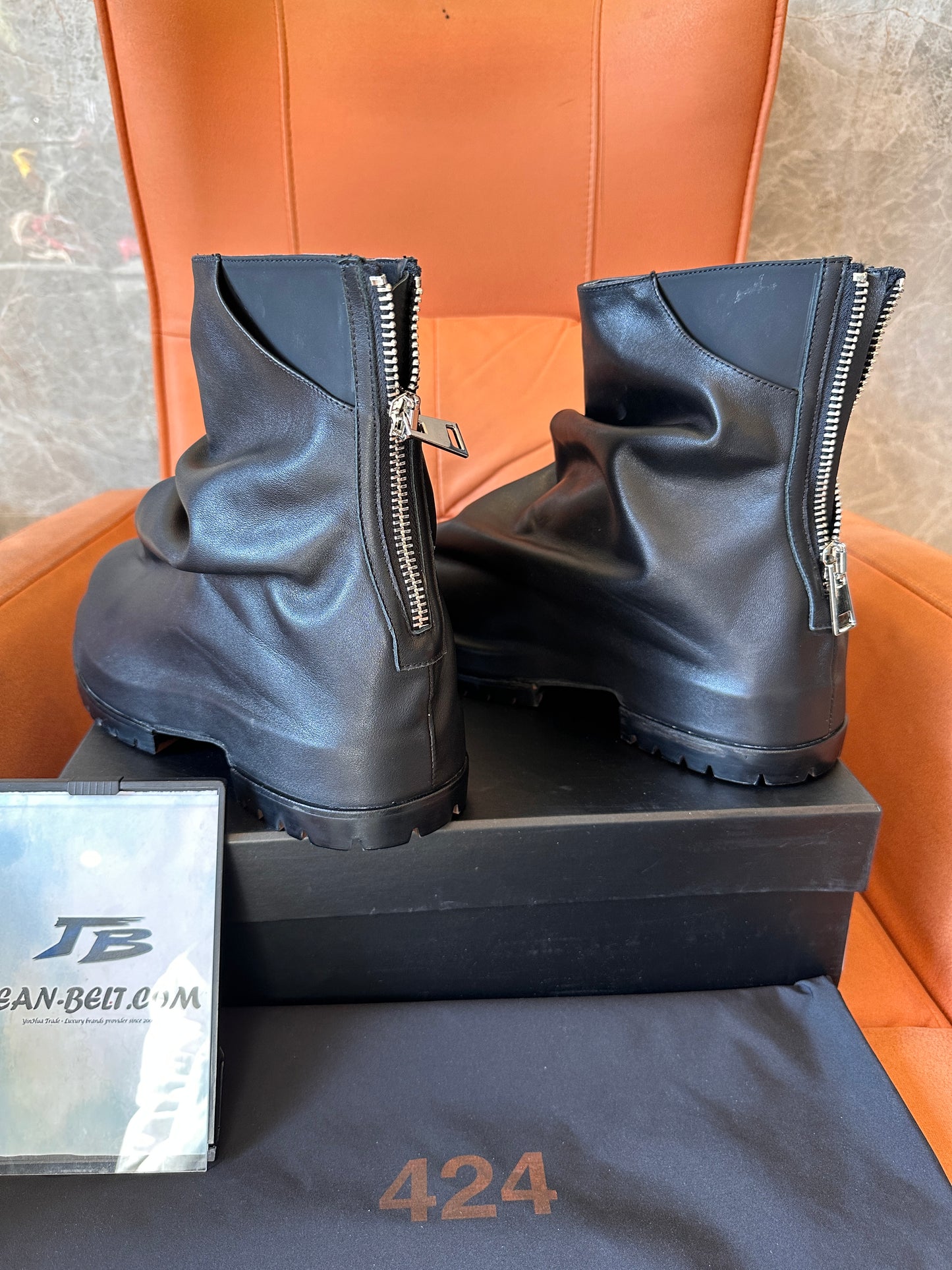Botines de cuero negro de Rick Owens