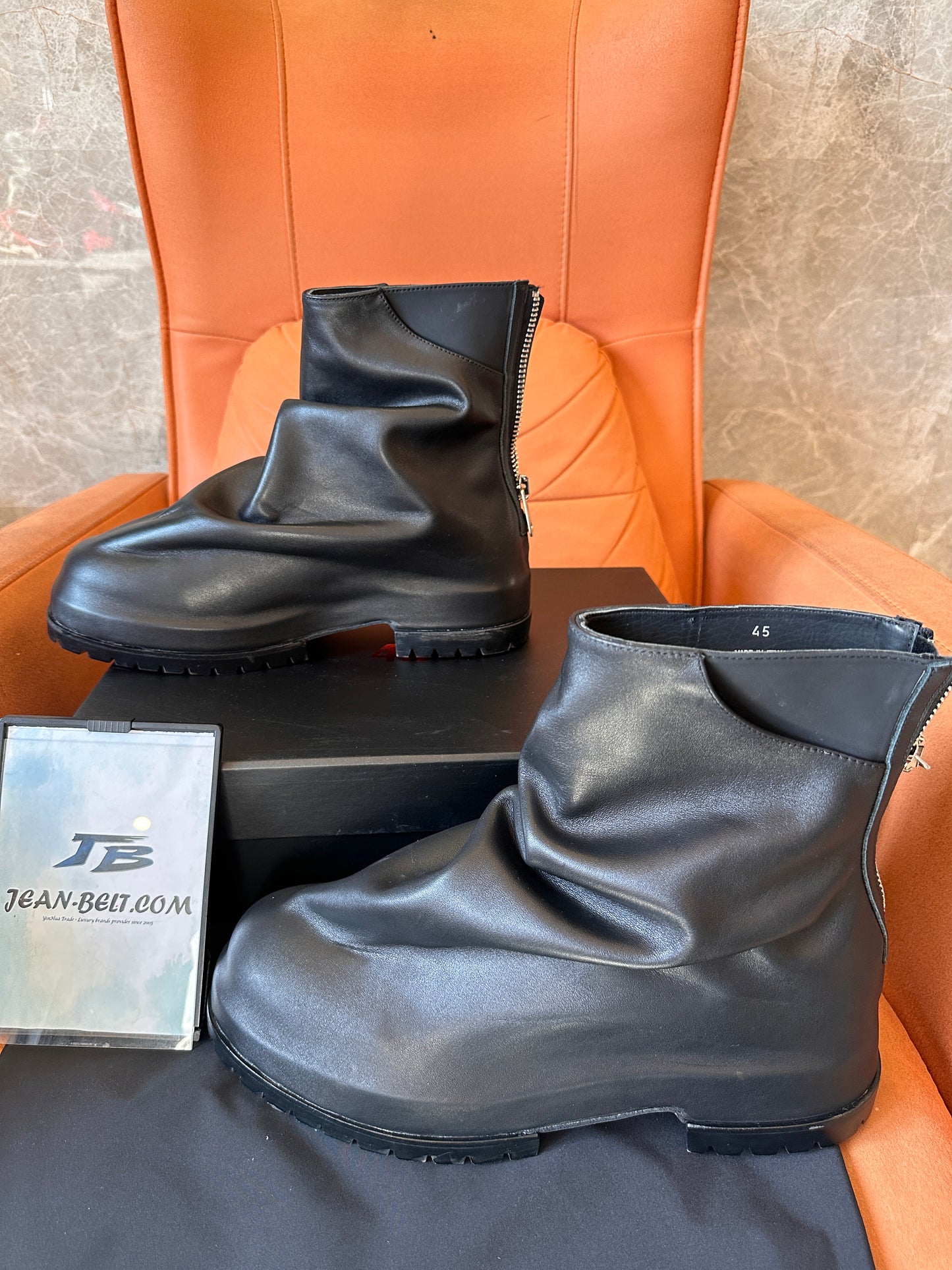 Botines de cuero negro de Rick Owens