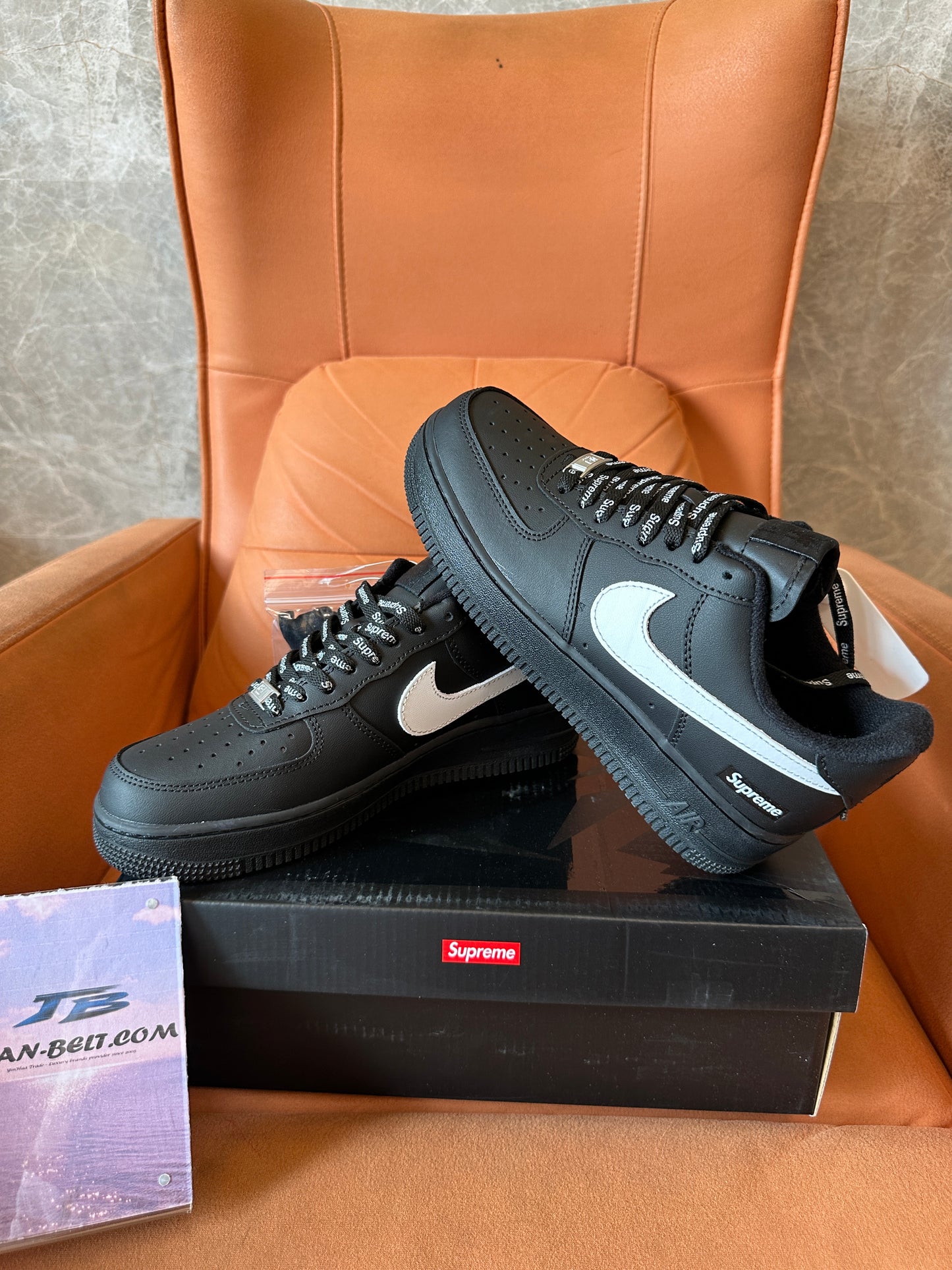 Nike Air Force 1 x Supreme Black Shoes