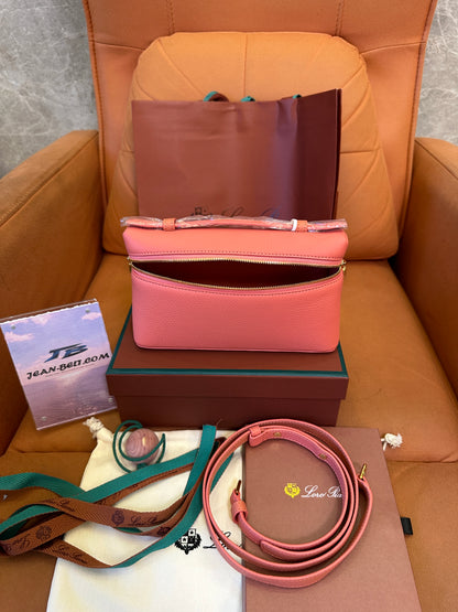 Loro Piana Small Leather Crossbody Bag – Coral Pink