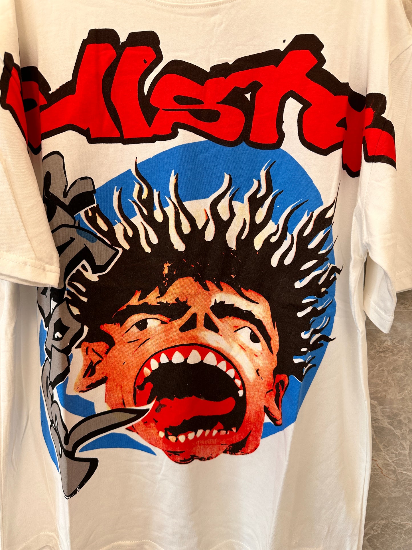 Camiseta oversized com estampa Hellstar - branca