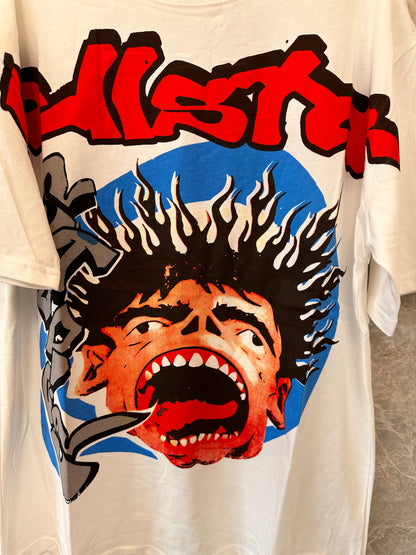 Camiseta oversized com estampa Hellstar - branca