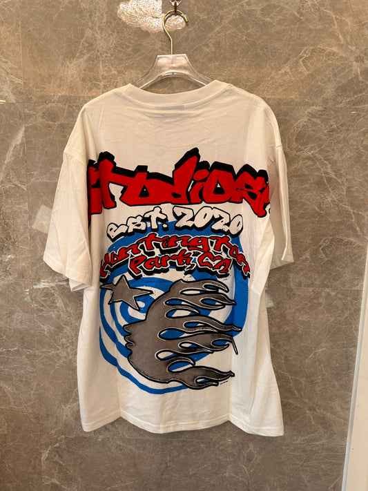 Camiseta oversized com estampa Hellstar - branca