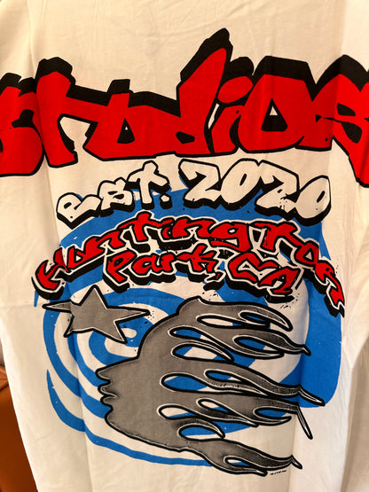 Camiseta oversized com estampa Hellstar - branca