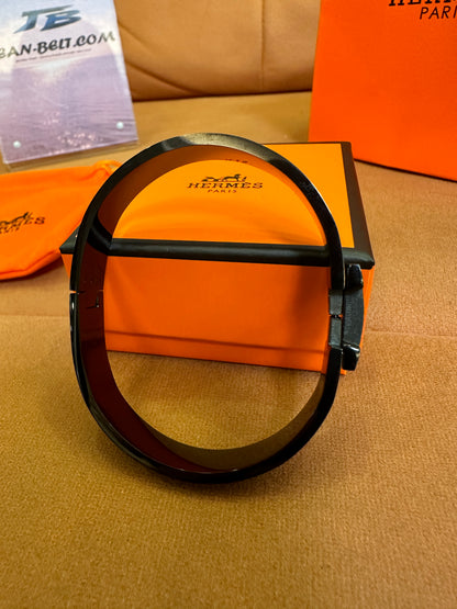 Hermès Collier de Chien Bracelet – Black with Palladium Plated Hardware